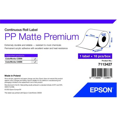 Epson 7113427 Drucker Etikett Weiß Selbstklebend - Drucker Etikett Epson 7113427 Drucker Etikett Weiß Selbstklebend - Drucker Etikett