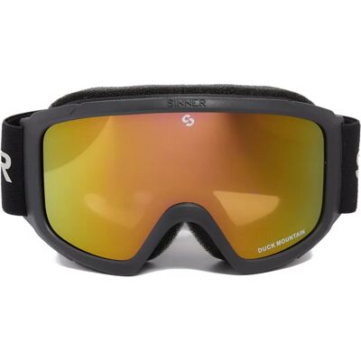 SINNER Duck Mountain Skibril - Kind, Zwart, Dubbel Spiegel, UV-bescherming SINNER Duck Mountain Skibril - Kind, Zwart, Dubbel Spiegel, UV-bescherming