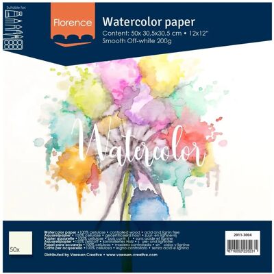 Varta Vaessen Creative Florence Watercolour Papier 12x12 - Artist Grade Varta Vaessen Creative Florence Watercolour Papier 12x12 - Artist Grade