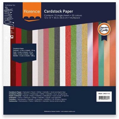 MakerStudio MS 2923-112 Colorful Cardstock - 75 Sheets - 12x12 in - Christmas MakerStudio MS 2923-112 Colorful Cardstock - 75 Sheets - 12x12 in - Christmas