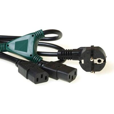 Cavo di distribuzione 230V ACT - 2x C13, 1m, Nero Cavo di distribuzione 230V ACT - 2x C13, 1m, Nero