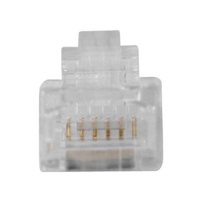 ACT TD106M Transparenter RJ12 Modular Stecker für Rundkabel ACT TD106M Transparenter RJ12 Modular Stecker für Rundkabel