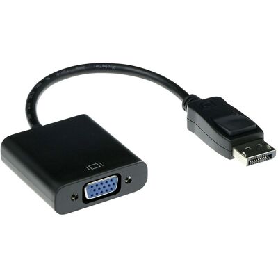 ACT AK3996 DisplayPort auf VGA Adapter - 0,15m - Schwarz ACT AK3996 DisplayPort auf VGA Adapter - 0,15m - Schwarz