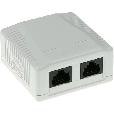ACT FA5002 Boîte de Sortie - RJ45, Blanc, 2 Ports, Montage Murale ACT FA5002 Boîte de Sortie - RJ45, Blanc, 2 Ports, Montage Murale