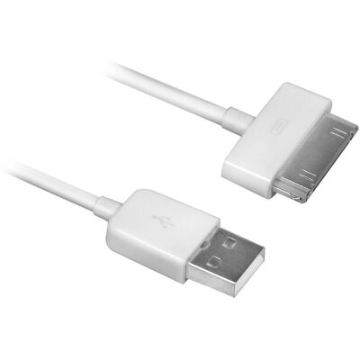 Ewent EW9903 Cabo Branco 1,5 m USB A para Apple 30-pin Ewent EW9903 Cabo Branco 1,5 m USB A para Apple 30-pin