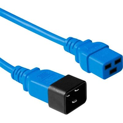 ACT Cable de alimentación 3m C19 C20 Azul - Cable de corriente ACT Cable de alimentación 3m C19 C20 Azul - Cable de corriente