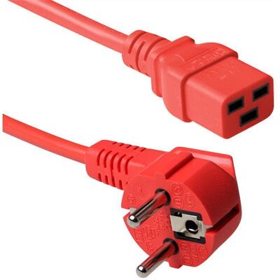 ACT Stromkabel AK5170 - 3m, CEE 7/7 auf C19, Rot ACT Stromkabel AK5170 - 3m, CEE 7/7 auf C19, Rot