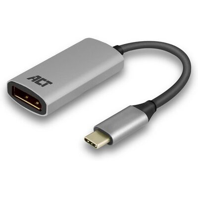 ACT AC7030 USB-C naar DisplayPort Adapter - 4K 0,15m ACT AC7030 USB-C naar DisplayPort Adapter - 4K 0,15m