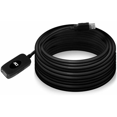 ACT AC6010 Câble d'extension USB - 10m USB 2.0 Noir - Publicité ACT AC6010 Câble d'extension USB - 10m USB 2.0 Noir - Publicité
