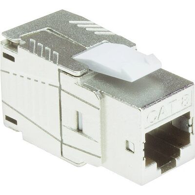 ACT Keystone Jack CAT8 blindé sans outil - Argent - Changeur de genre de câble ACT Keystone Jack CAT8 blindé sans outil - Argent - Changeur de genre de câble