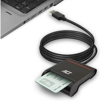 Lettore Smart Card ACT AC6015 - USB 2.0, Nero Lettore Smart Card ACT AC6015 - USB 2.0, Nero
