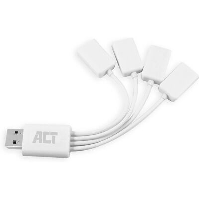 ACT AC6210 USB-Hub 4 Ports USB 2.0 Weiß ACT AC6210 USB-Hub 4 Ports USB 2.0 Weiß