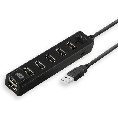 ACT AC6215 Hub USB - 7 Porte, Nero ACT AC6215 Hub USB - 7 Porte, Nero