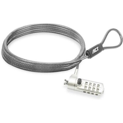 ACT Nano Laptop Zár 2m Acél Kábellel - Biztonság ACT Nano Laptop Zár 2m Acél Kábellel - Biztonság
