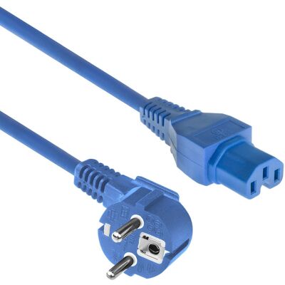 ACT CEE7/7 zu C15 Stromkabel - Blau 1,5 m ACT CEE7/7 zu C15 Stromkabel - Blau 1,5 m