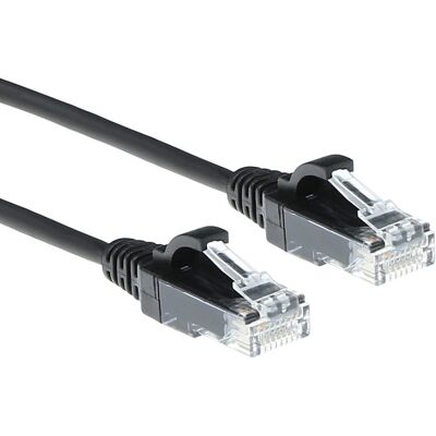 ACT Zwart 10m LSZH U/UTP CAT6 DataCenter Slimline Patchkabel - Netwerk ACT Zwart 10m LSZH U/UTP CAT6 DataCenter Slimline Patchkabel - Netwerk