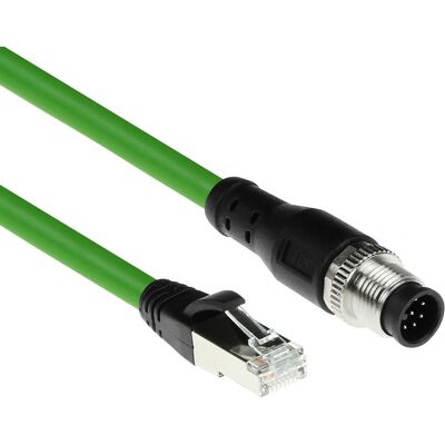 Câble Capteur Industriel ACT - 10m, M12 à RJ45, SF/UTP, Or, IP67 Câble Capteur Industriel ACT - 10m, M12 à RJ45, SF/UTP, Or, IP67