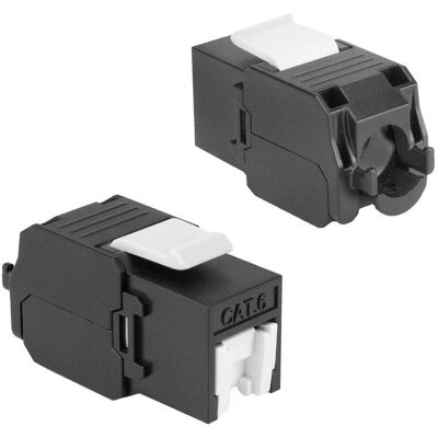 ACT Marchio TD6024 - Connettore Keystone RJ45 senza schermatura, senza attrezzi, PoE++ 100W, Nero/Bianco ACT Marchio TD6024 - Connettore Keystone RJ45 senza schermatura, senza attrezzi, PoE++ 100W, Nero/Bianco