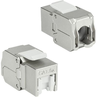 ACT Modèle TD6525 Prise Keystone RJ45 Blindée - Argent et Blanc - Changeur de genre de câble - Publicité ACT Modèle TD6525 Prise Keystone RJ45 Blindée - Argent et Blanc - Changeur de genre de câble - Publicité