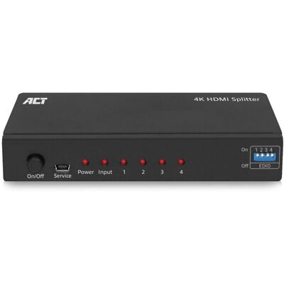 ACT ACT7831 Rozdzielacz HDMI 4K - 1 wejście 4 wyjścia - Czarny ACT ACT7831 Rozdzielacz HDMI 4K - 1 wejście 4 wyjścia - Czarny