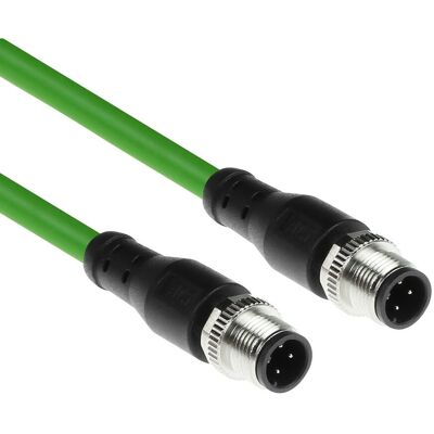 ACT Sensor/Actuator Kabel - M12, 1,5m, Abschirmung - Schwarz/Grün ACT Sensor/Actuator Kabel - M12, 1,5m, Abschirmung - Schwarz/Grün