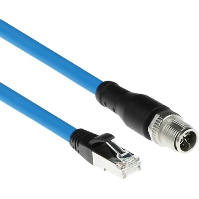 ACT Industrielle Sensorkabel 3m M12X 8-polig, Blau - Sensorkabel ACT Industrielle Sensorkabel 3m M12X 8-polig, Blau - Sensorkabel