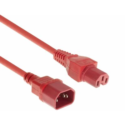Kabel zasilający ACT C14 do C15 Czerwony - 5m Kabel zasilający ACT C14 do C15 Czerwony - 5m