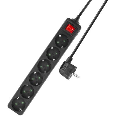 ACT Steckdosenleiste, 6 Steckdosen, 3 m, Schwarz ACT Steckdosenleiste, 6 Steckdosen, 3 m, Schwarz