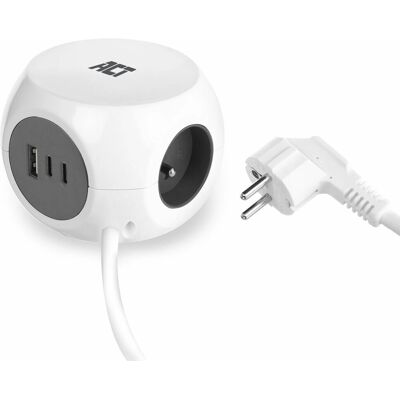 ACT Steckdosenwürfel - 3 Steckdosen, 30W, Weiß ACT Steckdosenwürfel - 3 Steckdosen, 30W, Weiß