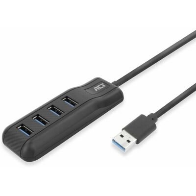 ACT AC6320 USB-Hub - 4 Ports, USB 3.2, Schwarz ACT AC6320 USB-Hub - 4 Ports, USB 3.2, Schwarz