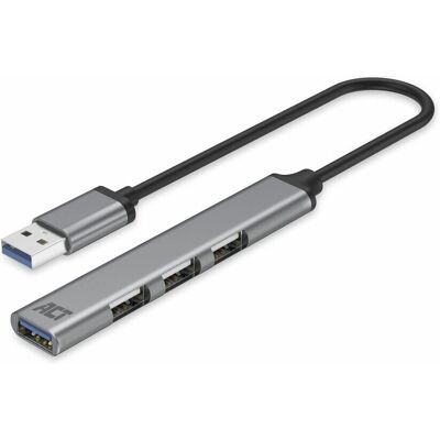 ACT ACT6325 USB-Hub - 4 Ports, Aluminium, Grau ACT ACT6325 USB-Hub - 4 Ports, Aluminium, Grau