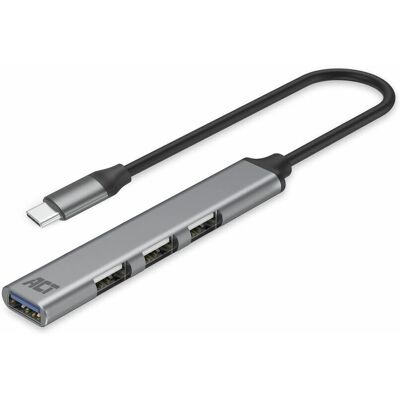 ACT USB-C Hub mit 4 USB-A Ports - Grau ACT USB-C Hub mit 4 USB-A Ports - Grau