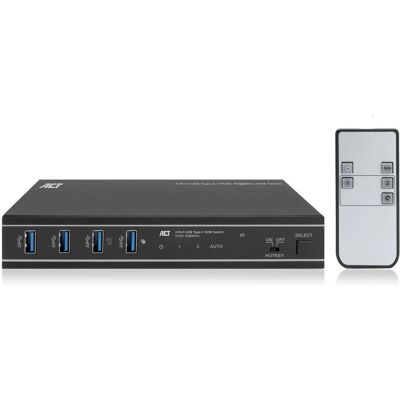 ACT ACT7922 KVM Switch - 4K HDMI USB-C 2 Ports - Schwarz ACT ACT7922 KVM Switch - 4K HDMI USB-C 2 Ports - Schwarz