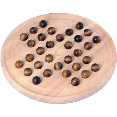 Longfield Games Natuurhouten Solitaire met Marbles - Bordspel Longfield Games Natuurhouten Solitaire met Marbles - Bordspel