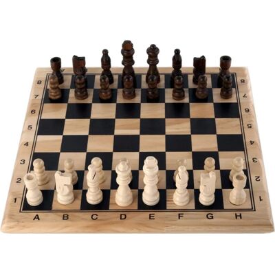 Longfield Houten Schakenbord 30x30cm - Klassiek Strategie Spel Longfield Houten Schakenbord 30x30cm - Klassiek Strategie Spel