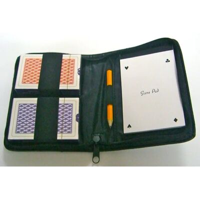 Longfield Luxe PU Kaartendoos met 2 decks, notitieboekje en potlood Longfield Luxe PU Kaartendoos met 2 decks, notitieboekje en potlood