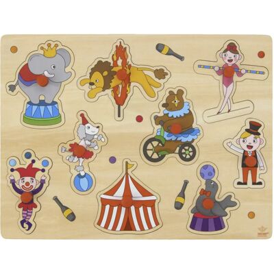 Engelhart Houten Circus Puzzel met Knoppen - 9 Stukjes Engelhart Houten Circus Puzzel met Knoppen - 9 Stukjes