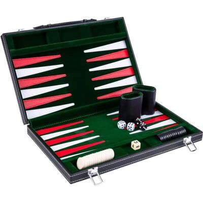 Engelhart - Lyx backgammon 38 cm - verde/vermelho/branco - Board game Engelhart - Lyx backgammon 38 cm - verde/vermelho/branco - Board game