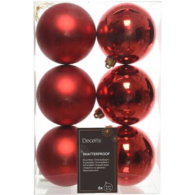 Rote Weihnachtskugeln Set 6 - Weihnachtsdeko Rote Weihnachtskugeln Set 6 - Weihnachtsdeko