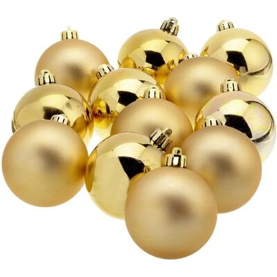Palline di Natale Decoris Dorate - 12 Unità - Plastica Palline di Natale Decoris Dorate - 12 Unità - Plastica
