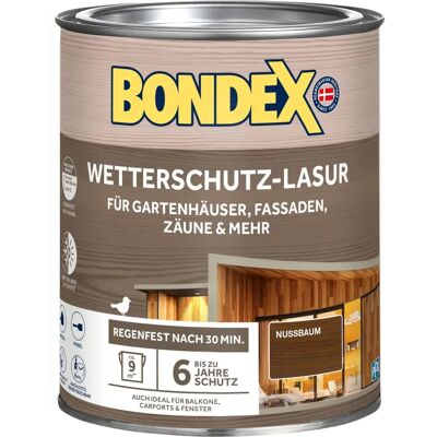 BONDEX Nussbaum Holzschutzlasur - UV-Wetterfeste Semi-Transparente Außenlasur BONDEX Nussbaum Holzschutzlasur - UV-Wetterfeste Semi-Transparente Außenlasur