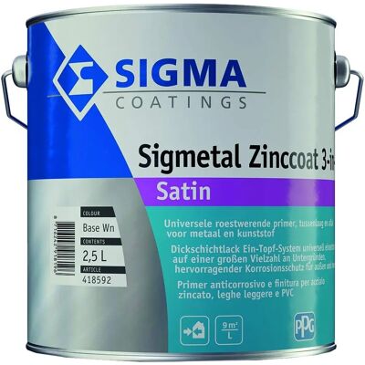 Sigma Sigmetal Zinccoat 3 In 1 Satin - Metaalverf Sigma Sigmetal Zinccoat 3 In 1 Satin - Metaalverf