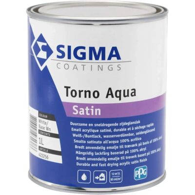 Sigma Torno Aqua Satin - Mengkleur - 1 L - Verf Sigma Torno Aqua Satin - Mengkleur - 1 L - Verf