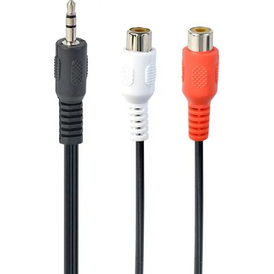 Câble audio Gembird CCA-406 - 0,2 m - noir - RCA 3,5 mm Câble audio Gembird CCA-406 - 0,2 m - noir - RCA 3,5 mm