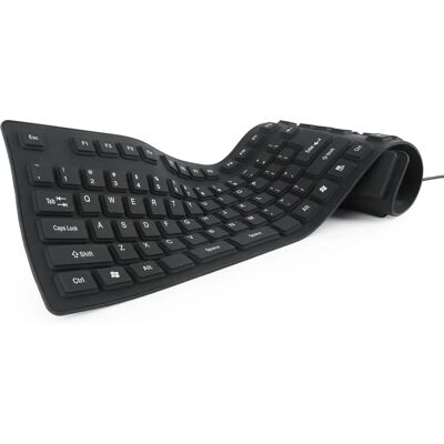 Gembird KB-109F-B Tastatur - Flexibles Silikon, USB & PS/2 - Schwarz Gembird KB-109F-B Tastatur - Flexibles Silikon, USB & PS/2 - Schwarz