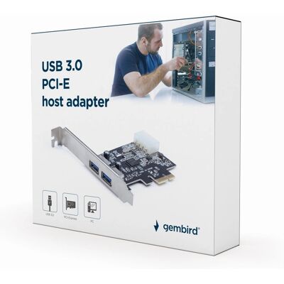 Gembird UPC-30-2P - PCIe USB 3.2 Gen 1 -szerverkártya Gembird UPC-30-2P - PCIe USB 3.2 Gen 1 -szerverkártya