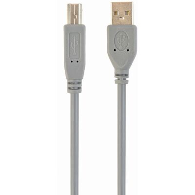 Câble USB 2.0 A/B Gembird 1,8 m - Gris - Publicité Câble USB 2.0 A/B Gembird 1,8 m - Gris - Publicité