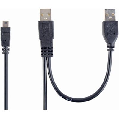 Gembird 0,9m Kaksinkertainen USB 2.0 A mini-USB B Kaapeli - Musta Gembird 0,9m Kaksinkertainen USB 2.0 A mini-USB B Kaapeli - Musta