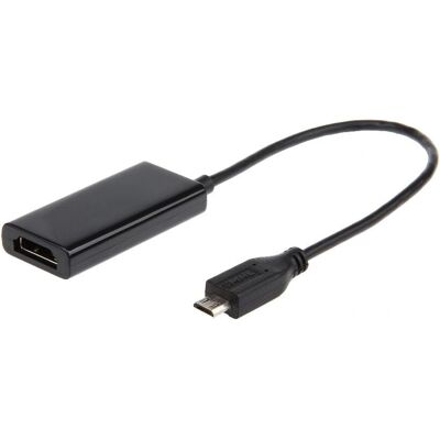 Gembird A-MHL-002 Micro-USB zu HDMI Adapter - Schwarz - Video/Audio Gembird A-MHL-002 Micro-USB zu HDMI Adapter - Schwarz - Video/Audio