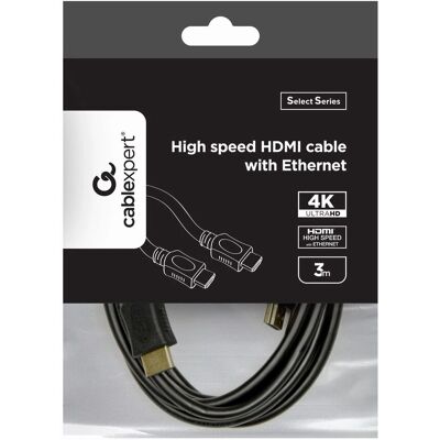 Câble HDMI Gembird CC-HDMI4L-10 - 3m - 4K UHD - Noir, Orange - Publicité Câble HDMI Gembird CC-HDMI4L-10 - 3m - 4K UHD - Noir, Orange - Publicité